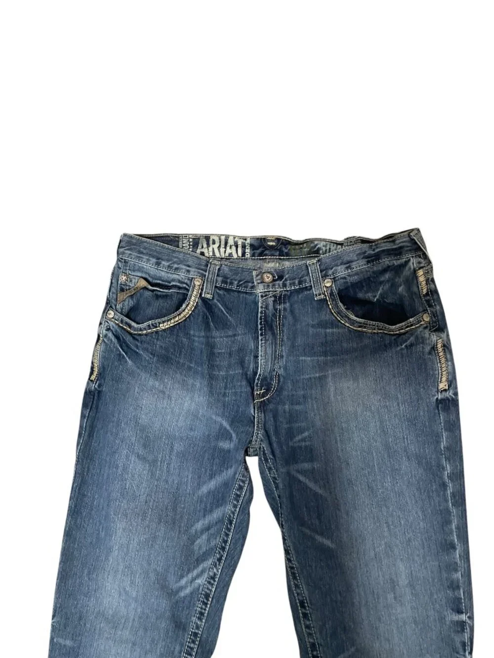 True Religion Billy Relaxed Bootcut Stretch Logo Denim Blue Jeans Men's Sz 38